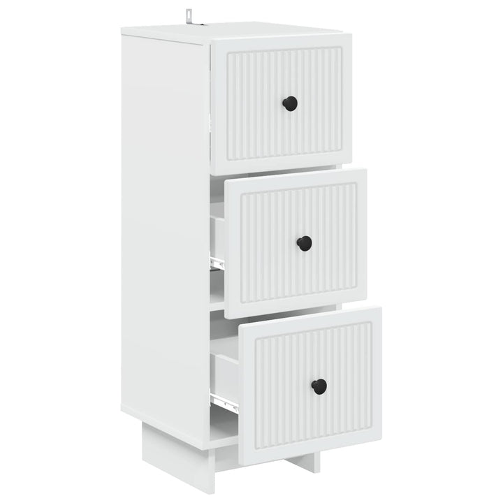 Skuffeskab Hvid 33 x 34,5 x 90 cm Konstrueret træ