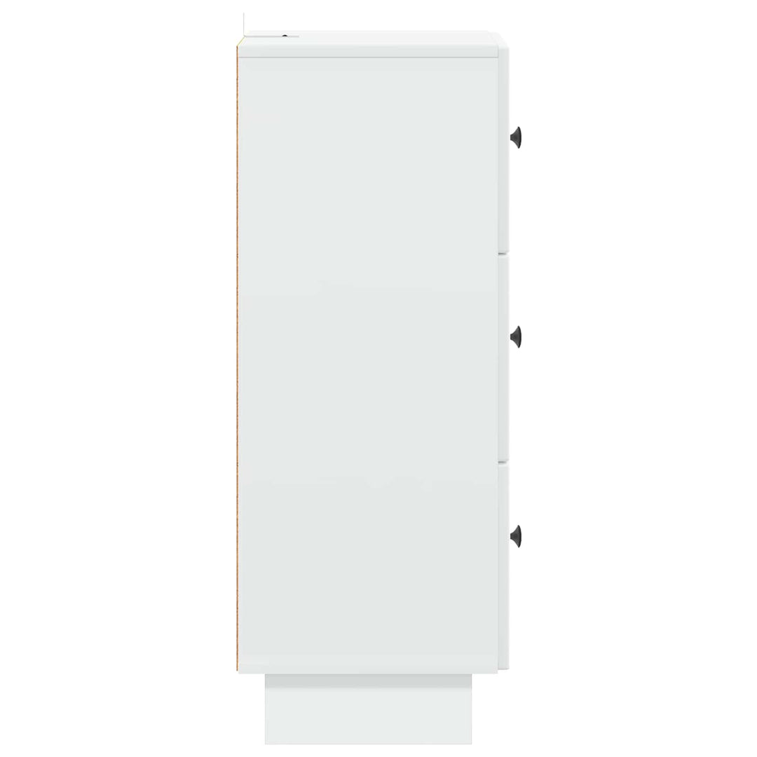 Skuffeskab Hvid 33 x 34,5 x 90 cm Konstrueret træ