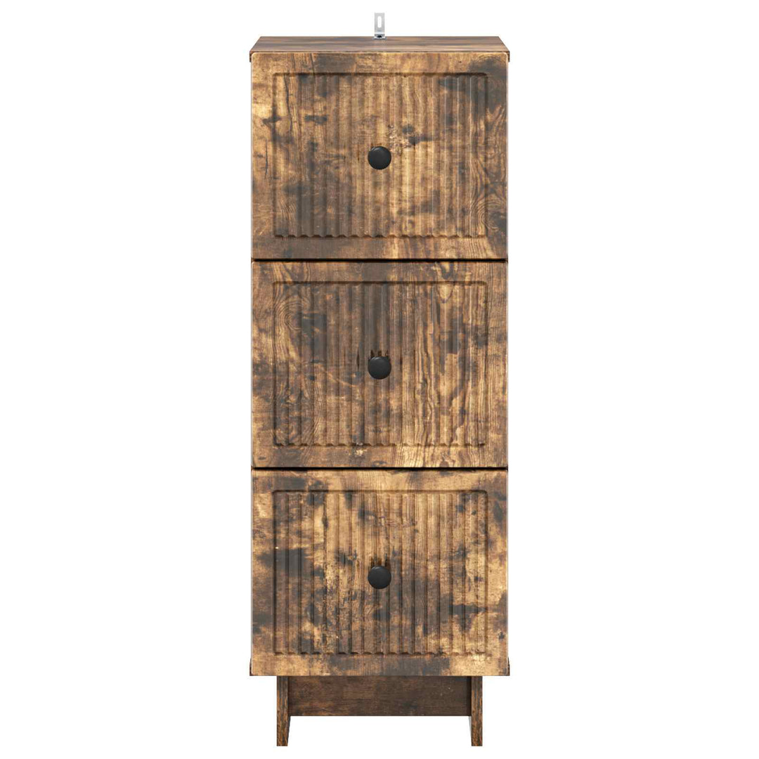 Skuffeskab Røget eg 33 x 34,5 x 90 cm Konstrueret træ
