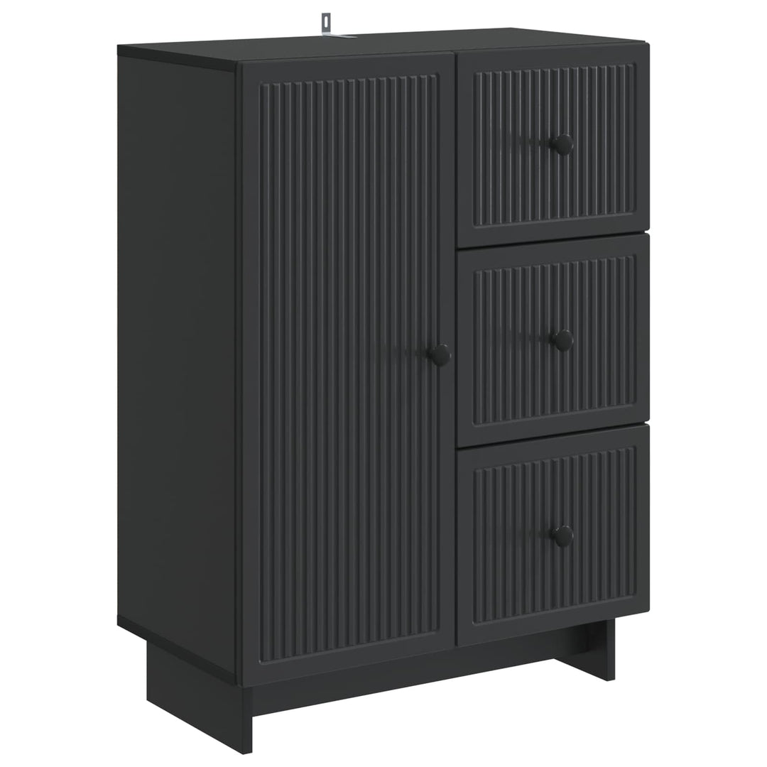 Sideboard med skuffe Sort 66 x 34,5 x 90 cm Konstrueret træ