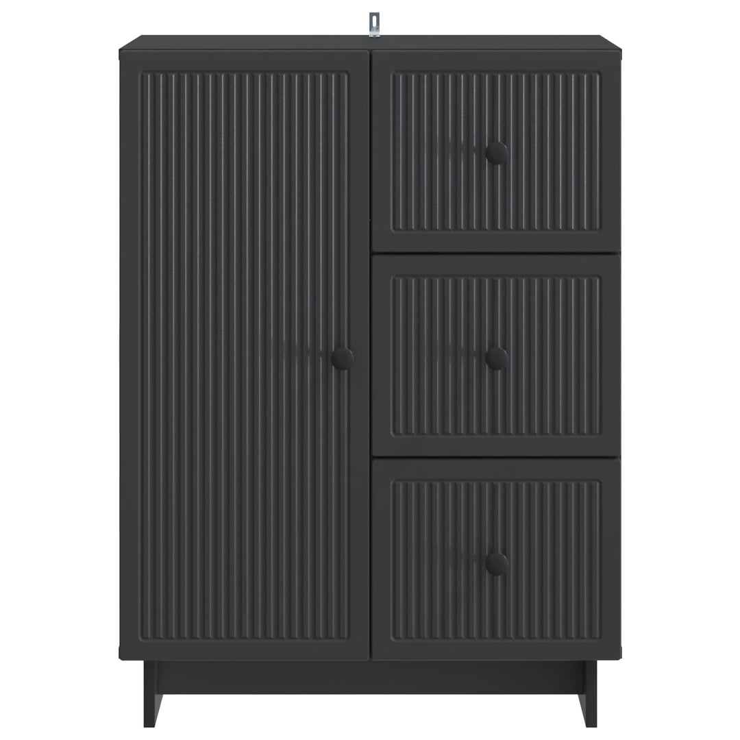 Sideboard med skuffe Sort 66 x 34,5 x 90 cm Konstrueret træ