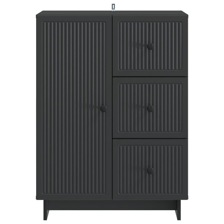Sideboard med skuffe Sort 66 x 34,5 x 90 cm Konstrueret træ