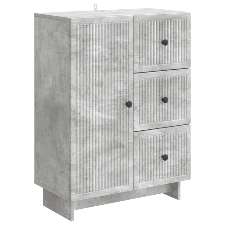 Sideboard med skuffe Betongrå 66 x 34,5 x 90 cm Konstrueret træ