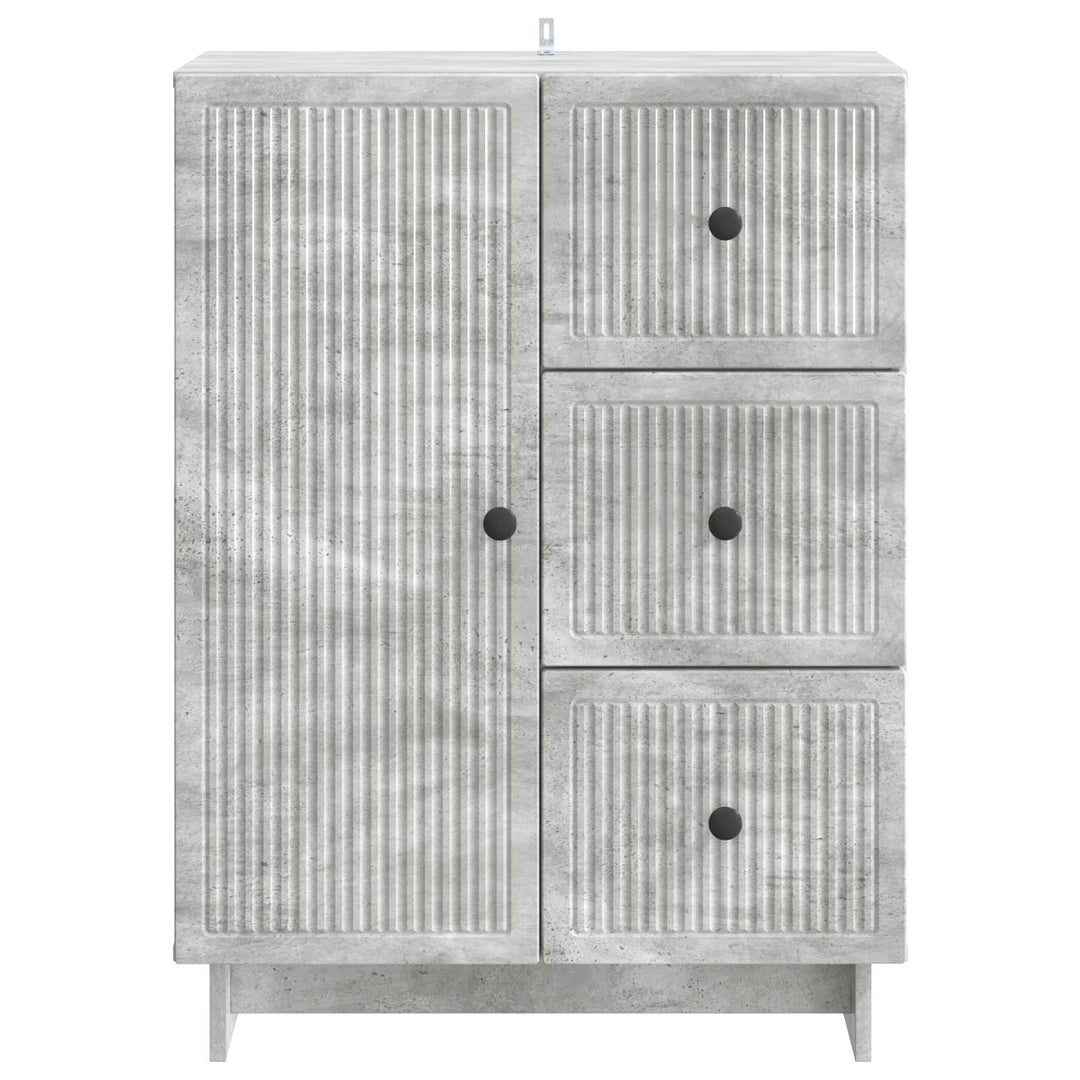 Sideboard med skuffe Betongrå 66 x 34,5 x 90 cm Konstrueret træ