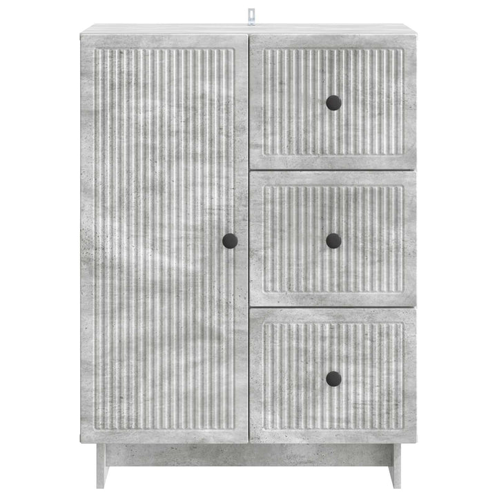 Sideboard med skuffe Betongrå 66 x 34,5 x 90 cm Konstrueret træ