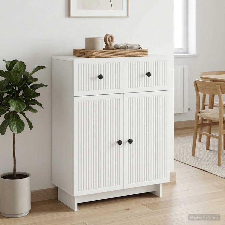 Sideboard Hvid 66 x 34,5 x 90 cm Konstrueret træ