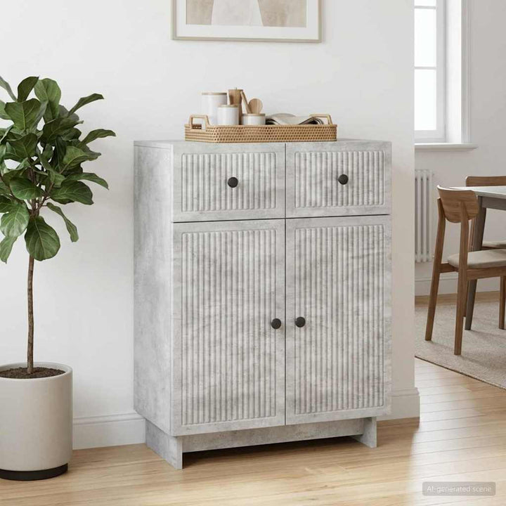 Sideboard Betongrå 66 x 34,5 x 90 cm Konstrueret træ