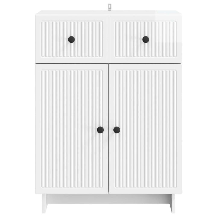 Sideboard Hvid højglans 66 x 34,5 x 90 cm Konstrueret træ