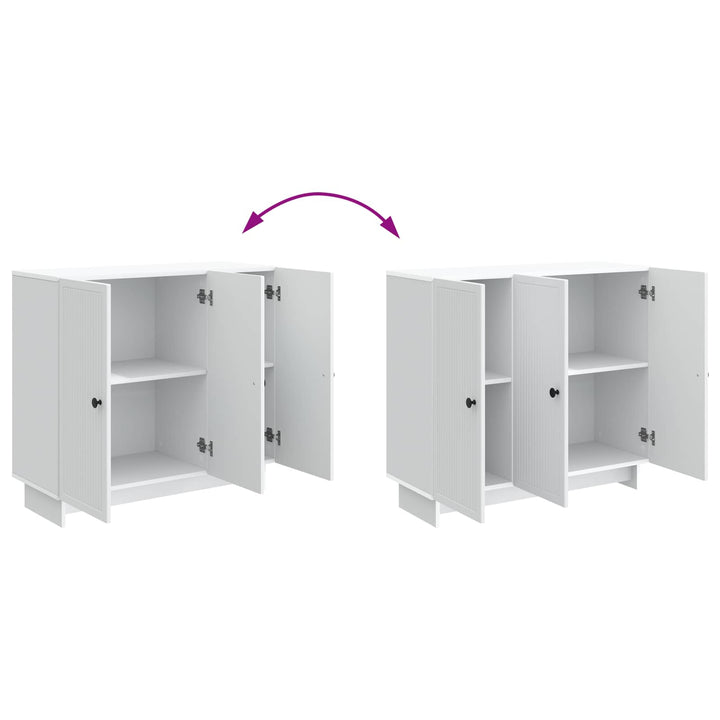 Sideboard Hvid 89 x 34,5 x 80 cm Konstrueret træ