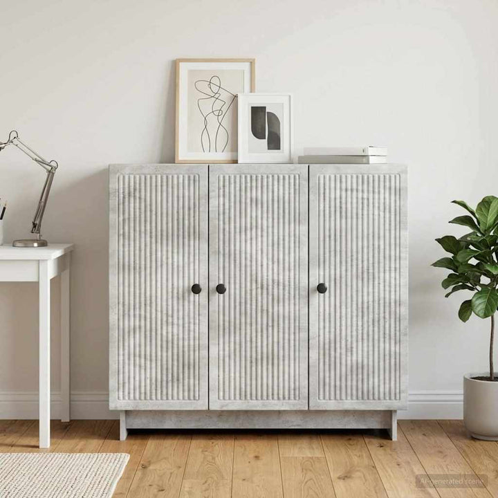 Sideboard Betongrå 89 x 34,5 x 80 cm Konstrueret træ