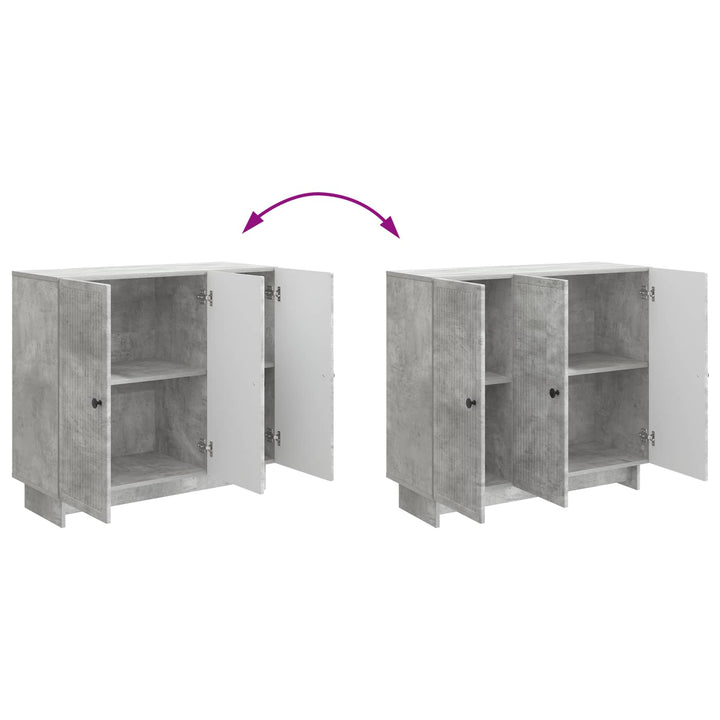 Sideboard Betongrå 89 x 34,5 x 80 cm Konstrueret træ