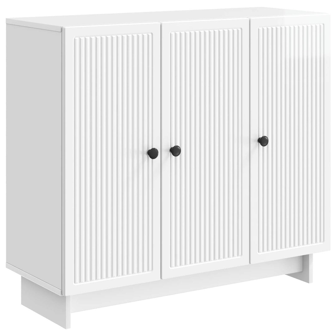 Sideboard Hvid højglans 89 x 34,5 x 80 cm Konstrueret træ