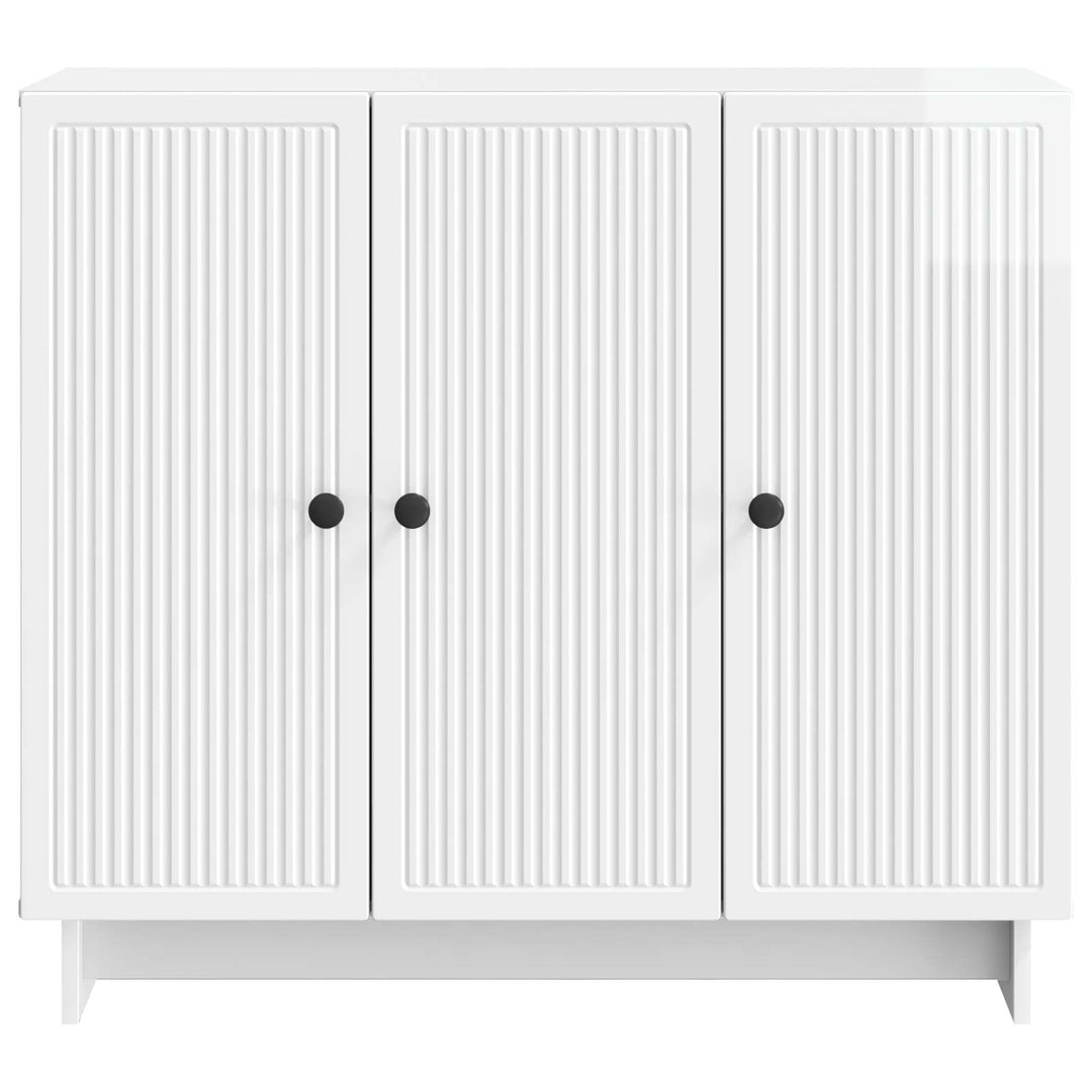 Sideboard Hvid højglans 89 x 34,5 x 80 cm Konstrueret træ