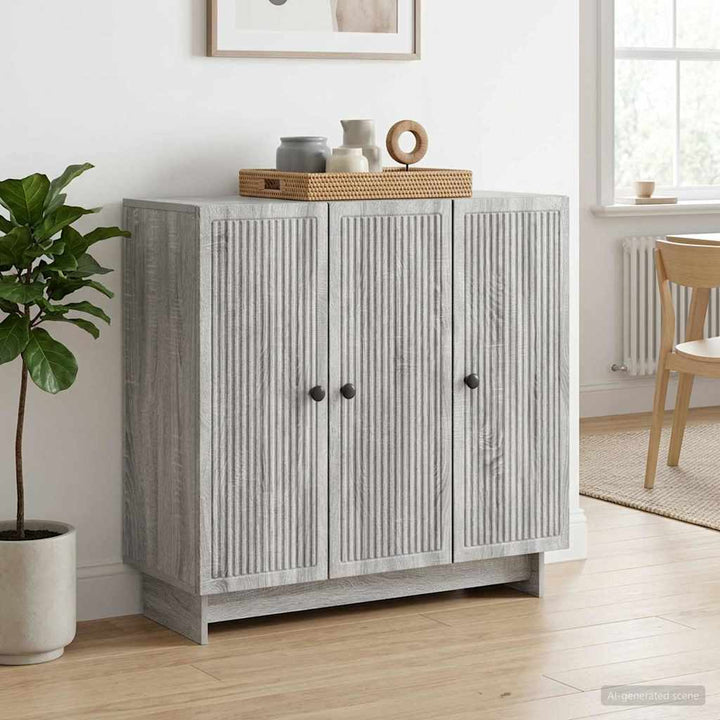 Sideboard Grå sonoma-eg 89 x 34,5 x 80 cm Konstrueret træ