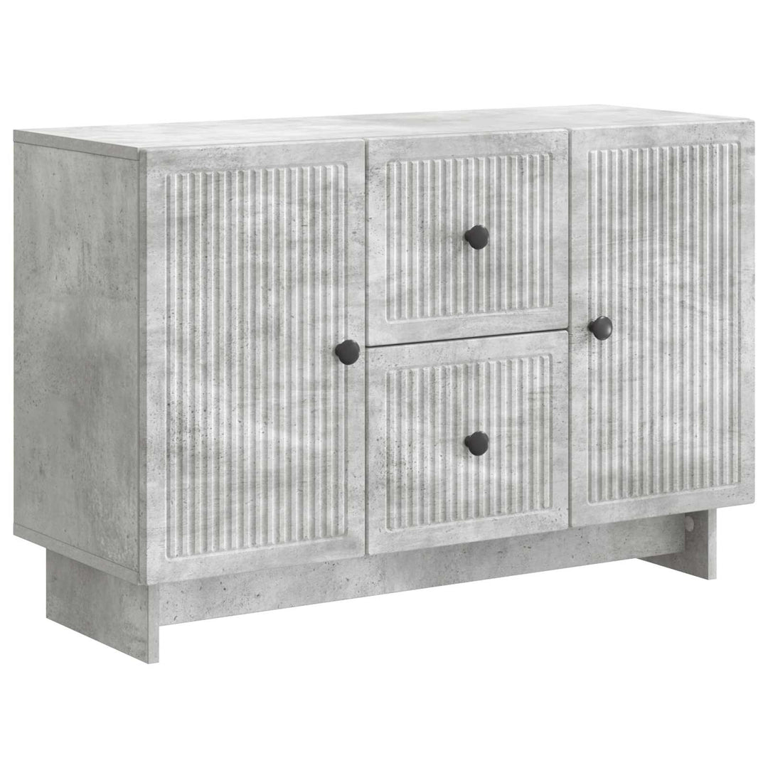 Sideboard med skuffe Betongrå 89 x 34,5 x 60 cm Konstrueret træ
