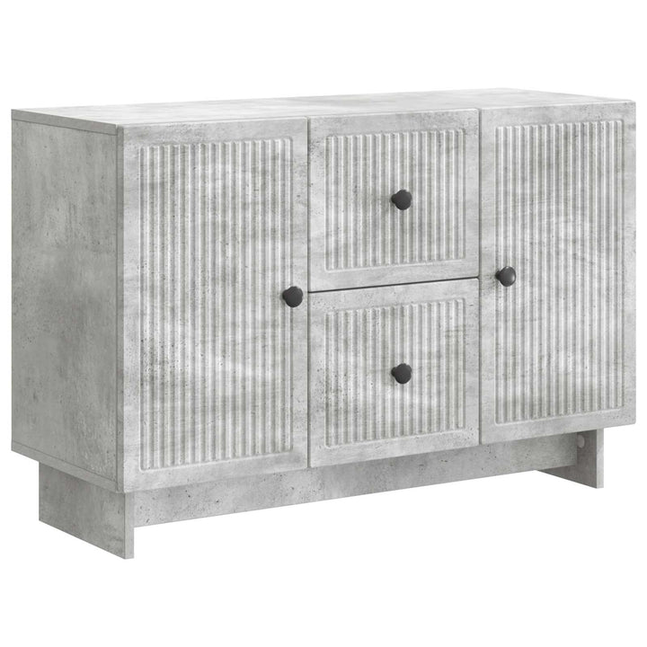 Sideboard med skuffe Betongrå 89 x 34,5 x 60 cm Konstrueret træ