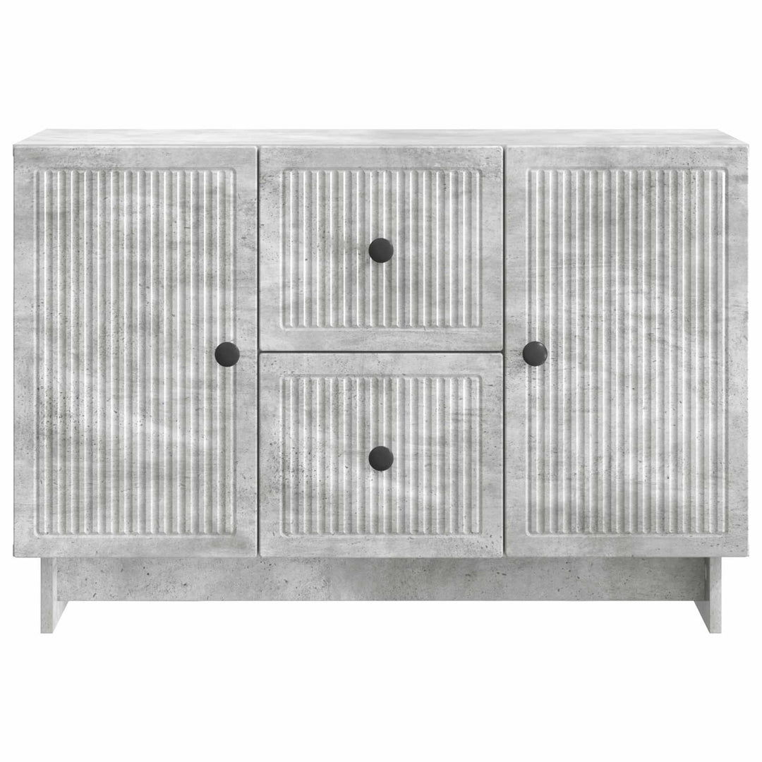 Sideboard med skuffe Betongrå 89 x 34,5 x 60 cm Konstrueret træ