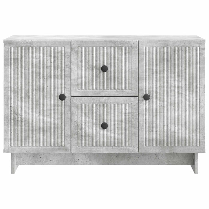 Sideboard med skuffe Betongrå 89 x 34,5 x 60 cm Konstrueret træ