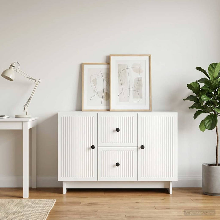 Sideboard Hvid højglans 89 x 34,5 x 60 cm Konstrueret træ