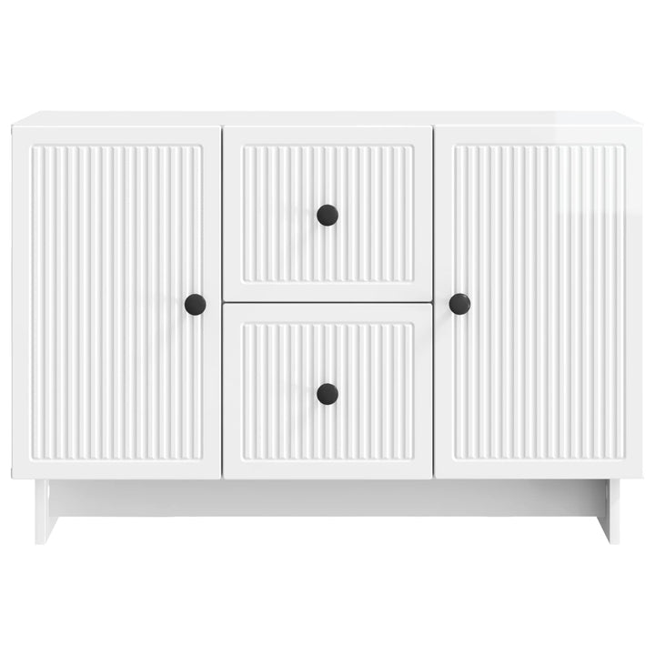 Sideboard Hvid højglans 89 x 34,5 x 60 cm Konstrueret træ