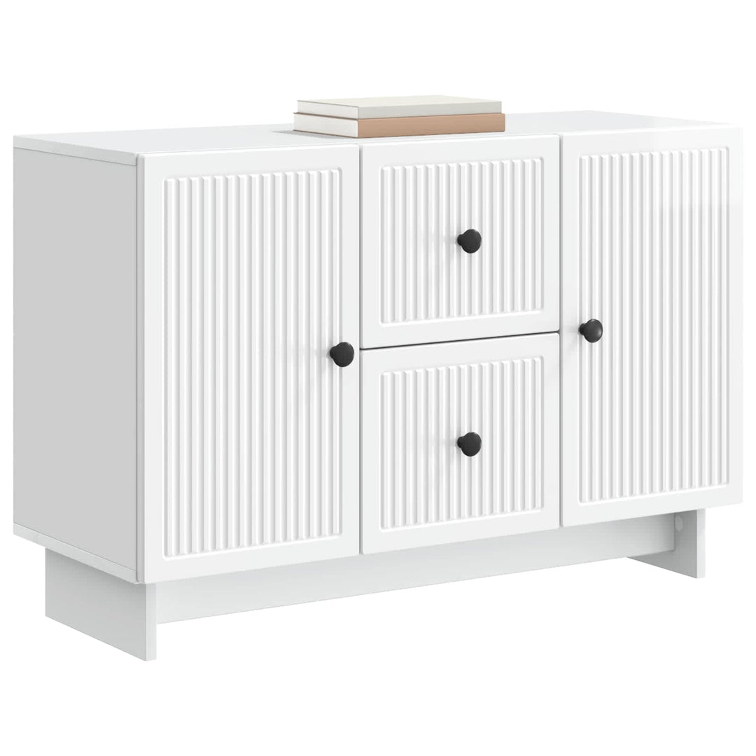 Sideboard Hvid højglans 89 x 34,5 x 60 cm Konstrueret træ