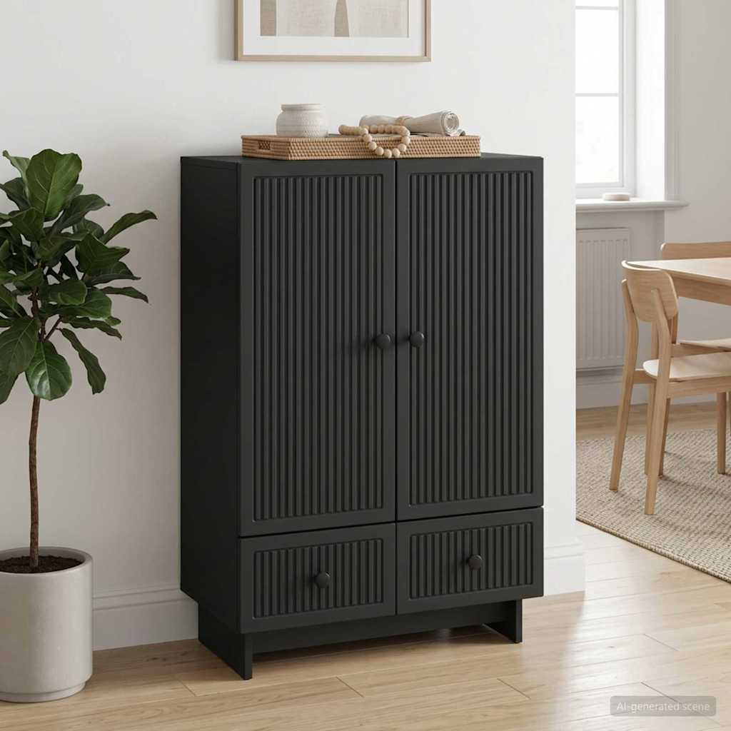 Sideboard Sort 66 x 34,5 x 95 cm Konstrueret træ
