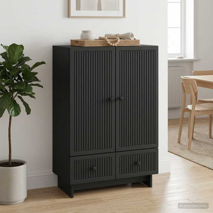 Sideboard Sort 66 x 34,5 x 95 cm Konstrueret træ