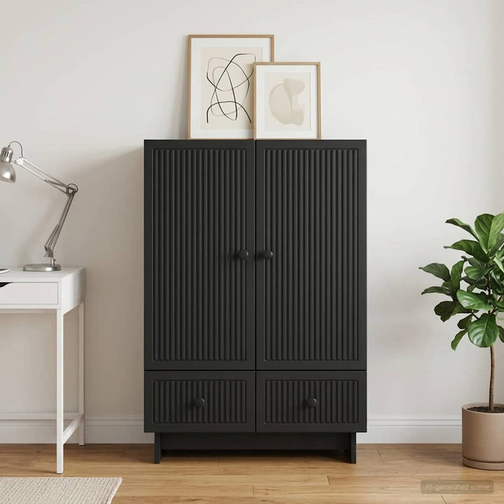 Sideboard Sort 66 x 34,5 x 95 cm Konstrueret træ