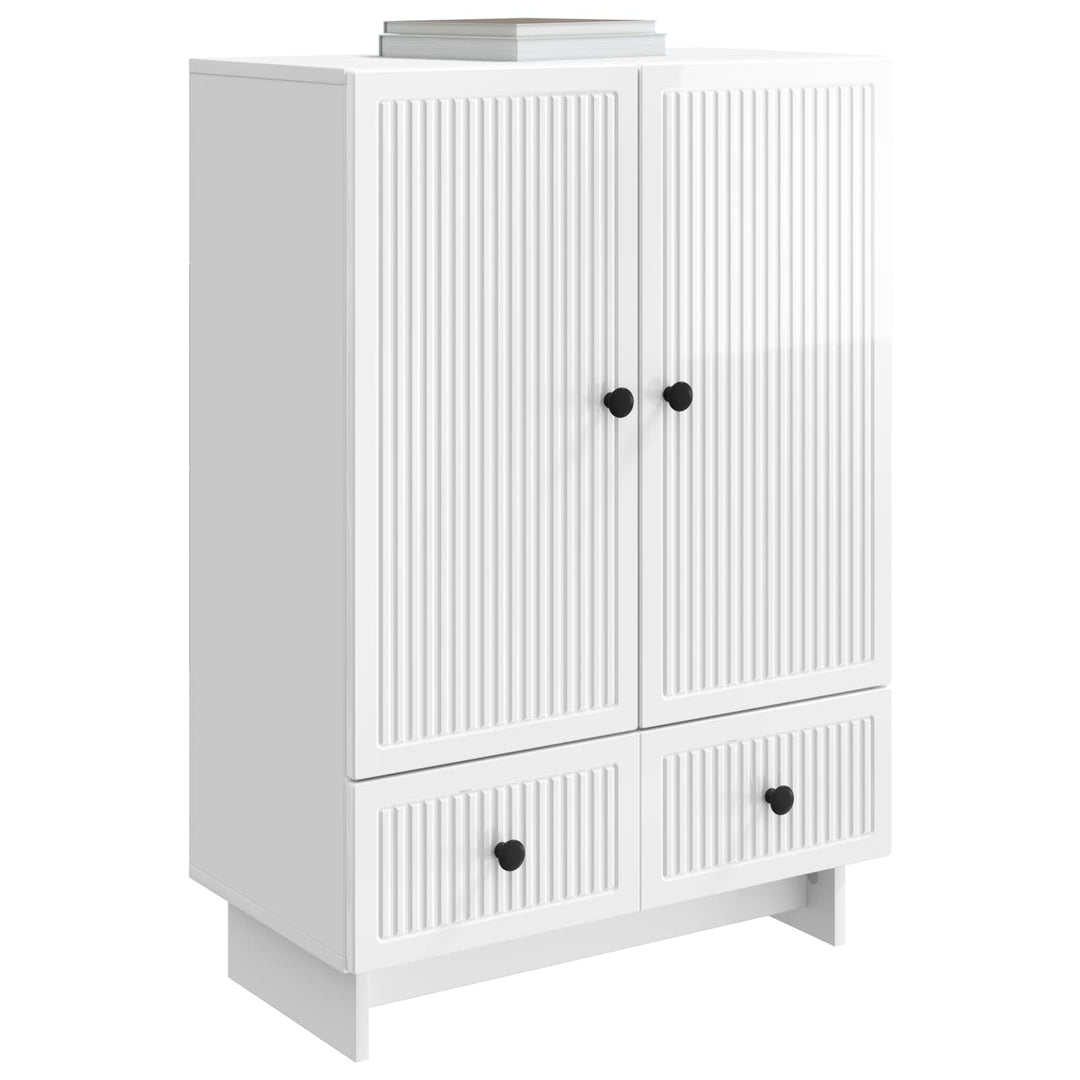 Sideboard Højglans Hvid 66 x 34,5 x 95 cm Konstrueret træ