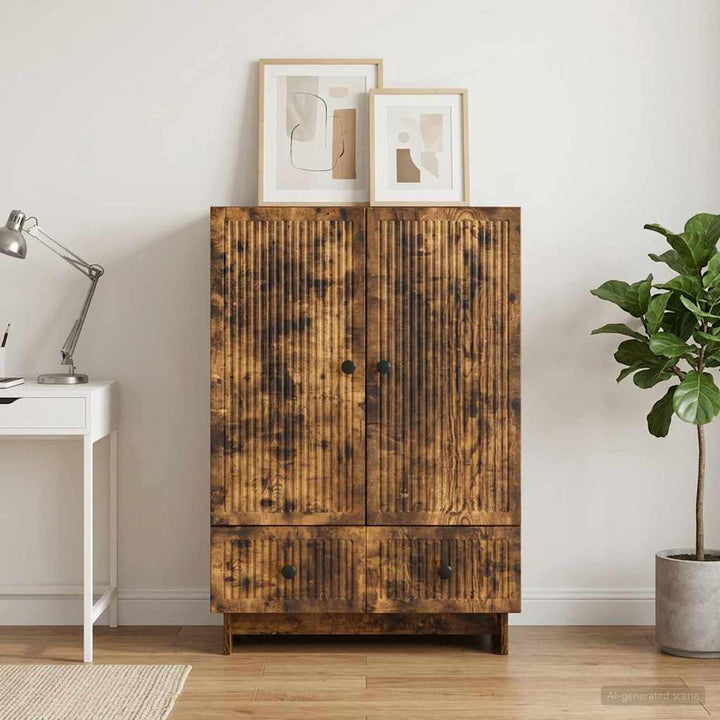 Sideboard Røget Eg 66 x 34,5 x 95 cm Konstrueret træ