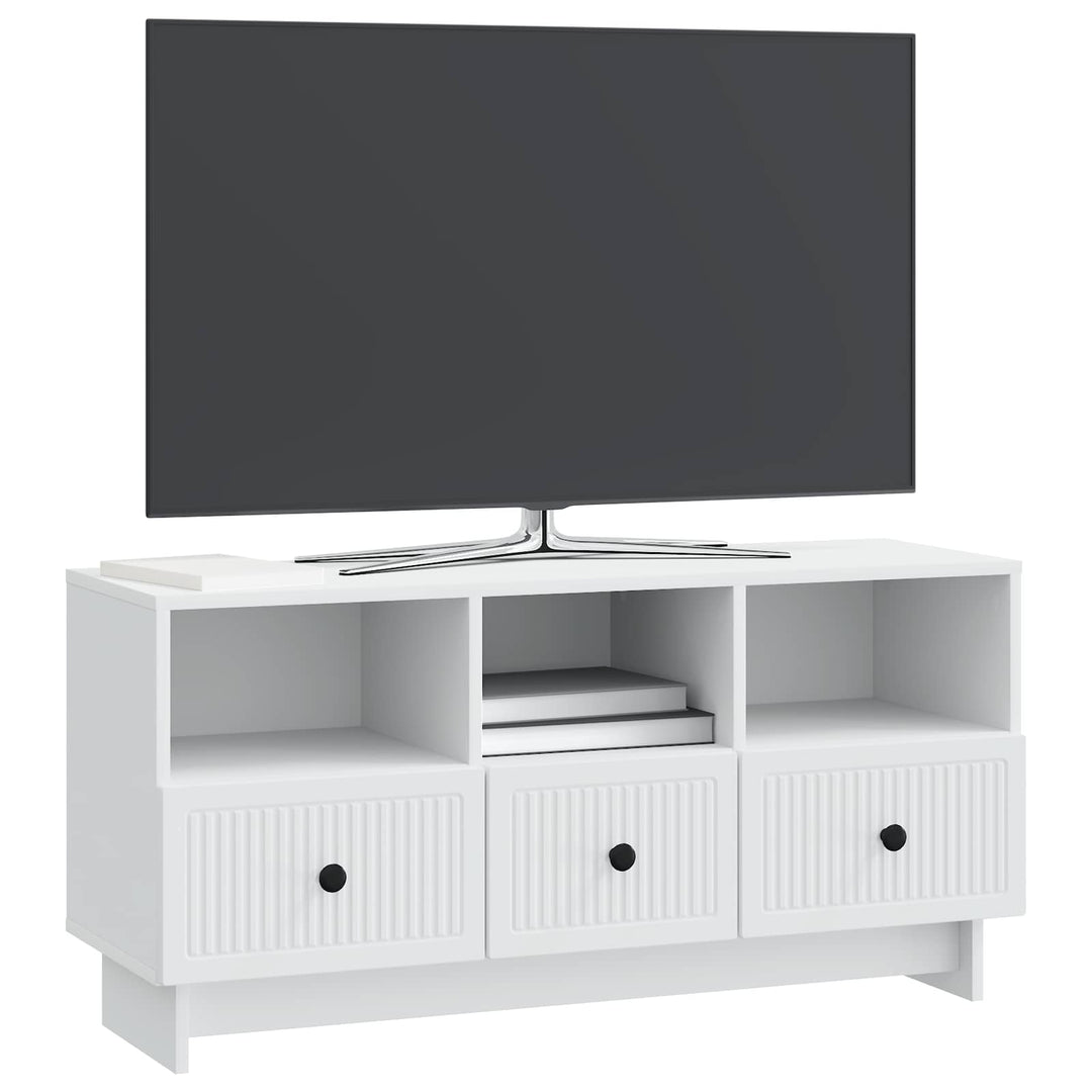TV-skab med skuffe Hvid 102 x 34,5 x 50 cm Konstrueret træ