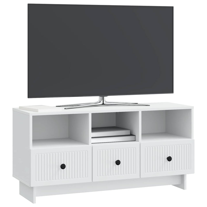 TV-skab med skuffe Hvid 102 x 34,5 x 50 cm Konstrueret træ