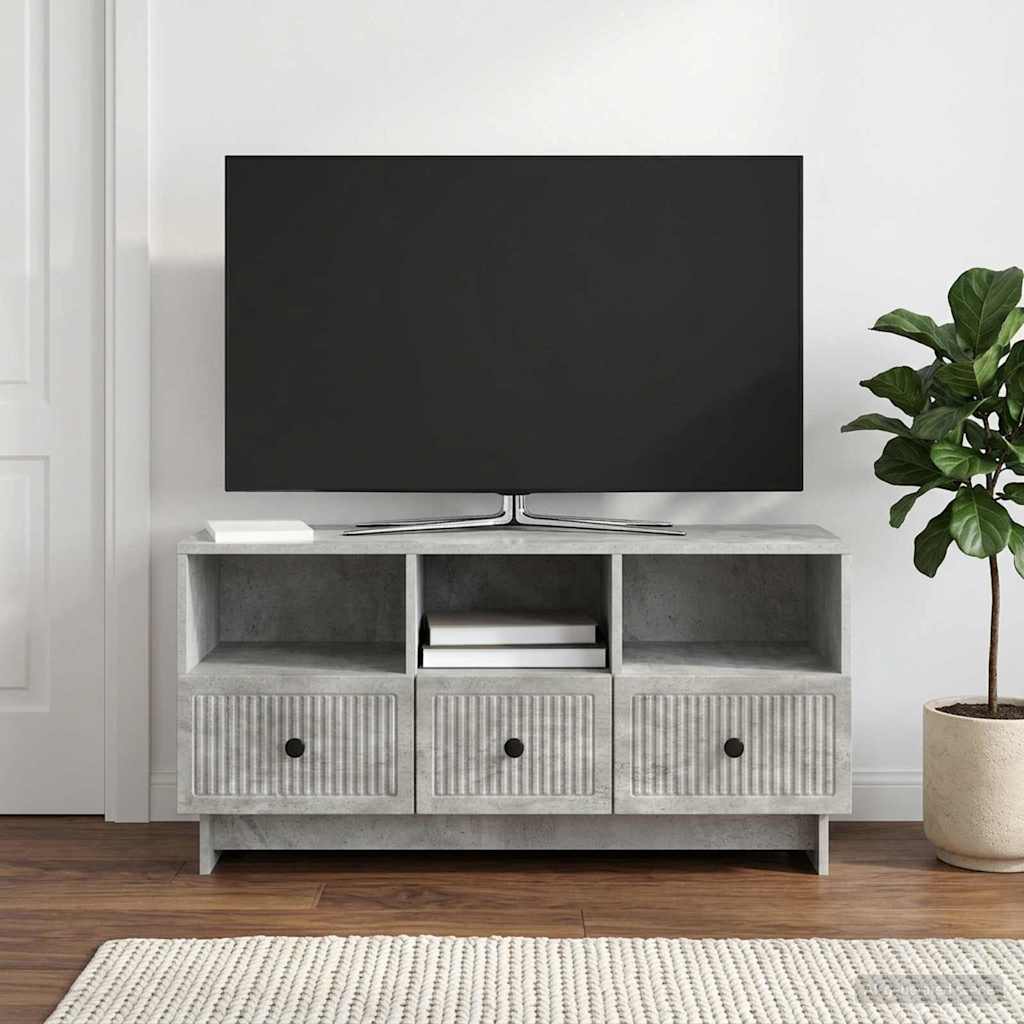 TV-skab med skuffe Betongrå 102 x 34,5 x 50 cm Konstrueret træ