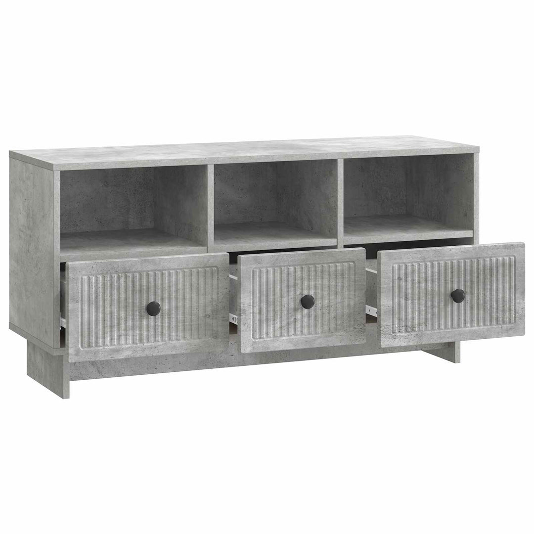 TV-skab med skuffe Betongrå 102 x 34,5 x 50 cm Konstrueret træ