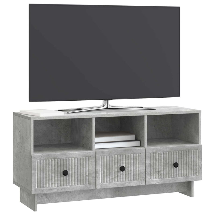 TV-skab med skuffe Betongrå 102 x 34,5 x 50 cm Konstrueret træ