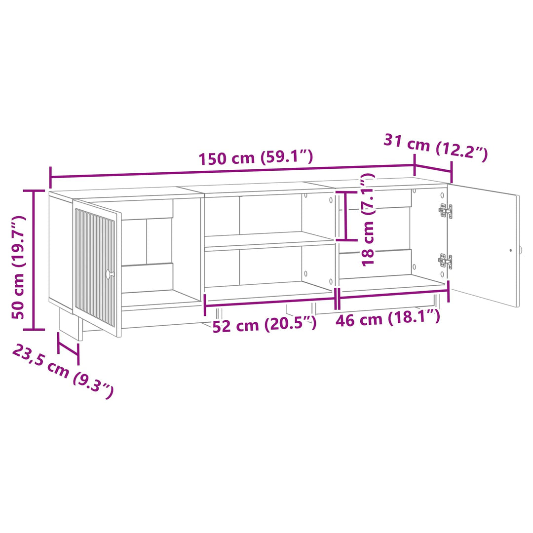 TV-skab Hvid 150 x 31 x 50 cm Konstrueret træ