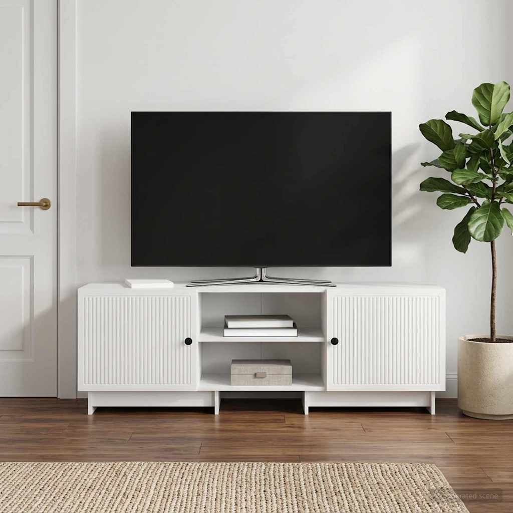 TV-skab 150 x 31 x 50 cm Hvid højglans Konstrueret træ