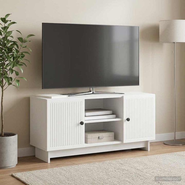 TV-skab 102 x 34,5 x 50 cm Hvid Konstrueret træ