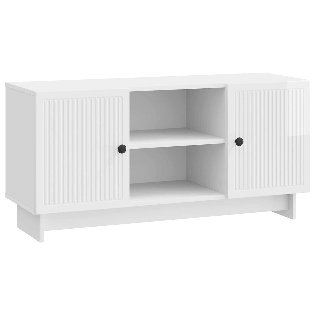 TV-skab 102 x 34,5 x 50 cm Hvid højglans Konstrueret træ