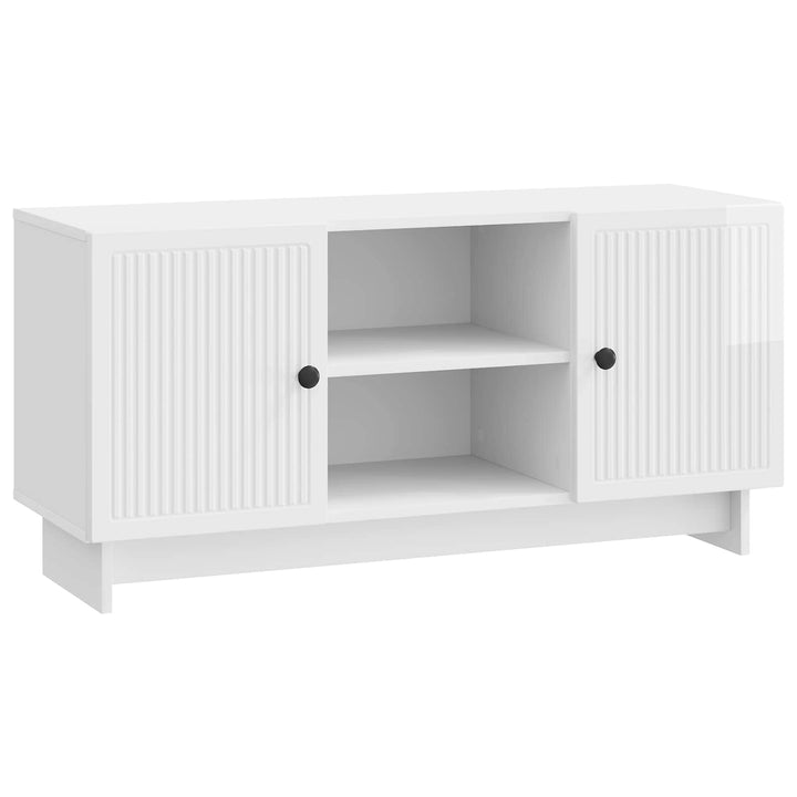 TV-skab 102 x 34,5 x 50 cm Hvid højglans Konstrueret træ