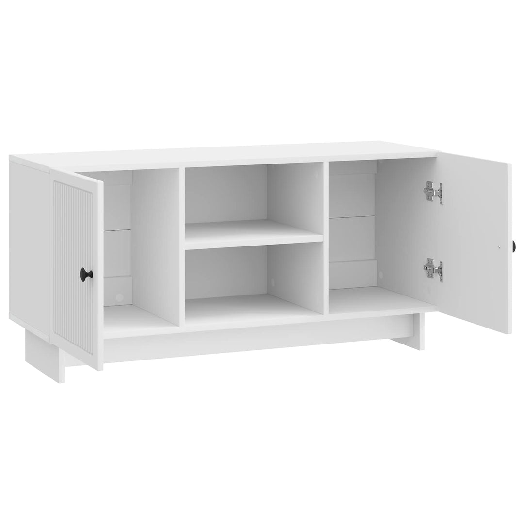 TV-skab 102 x 34,5 x 50 cm Hvid højglans Konstrueret træ