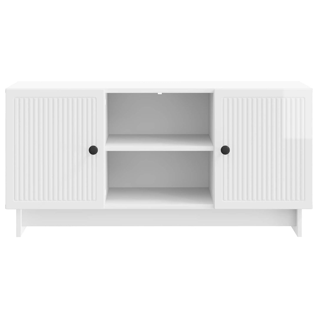 TV-skab 102 x 34,5 x 50 cm Hvid højglans Konstrueret træ