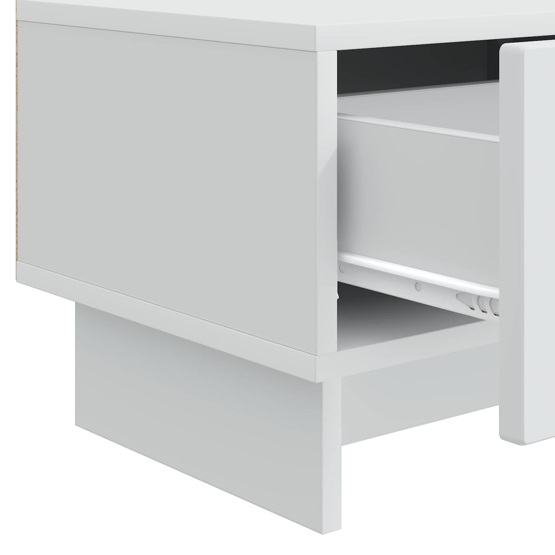 TV-skab med skuffe Hvid 147 x 34,5 x 30 cm Konstrueret træ