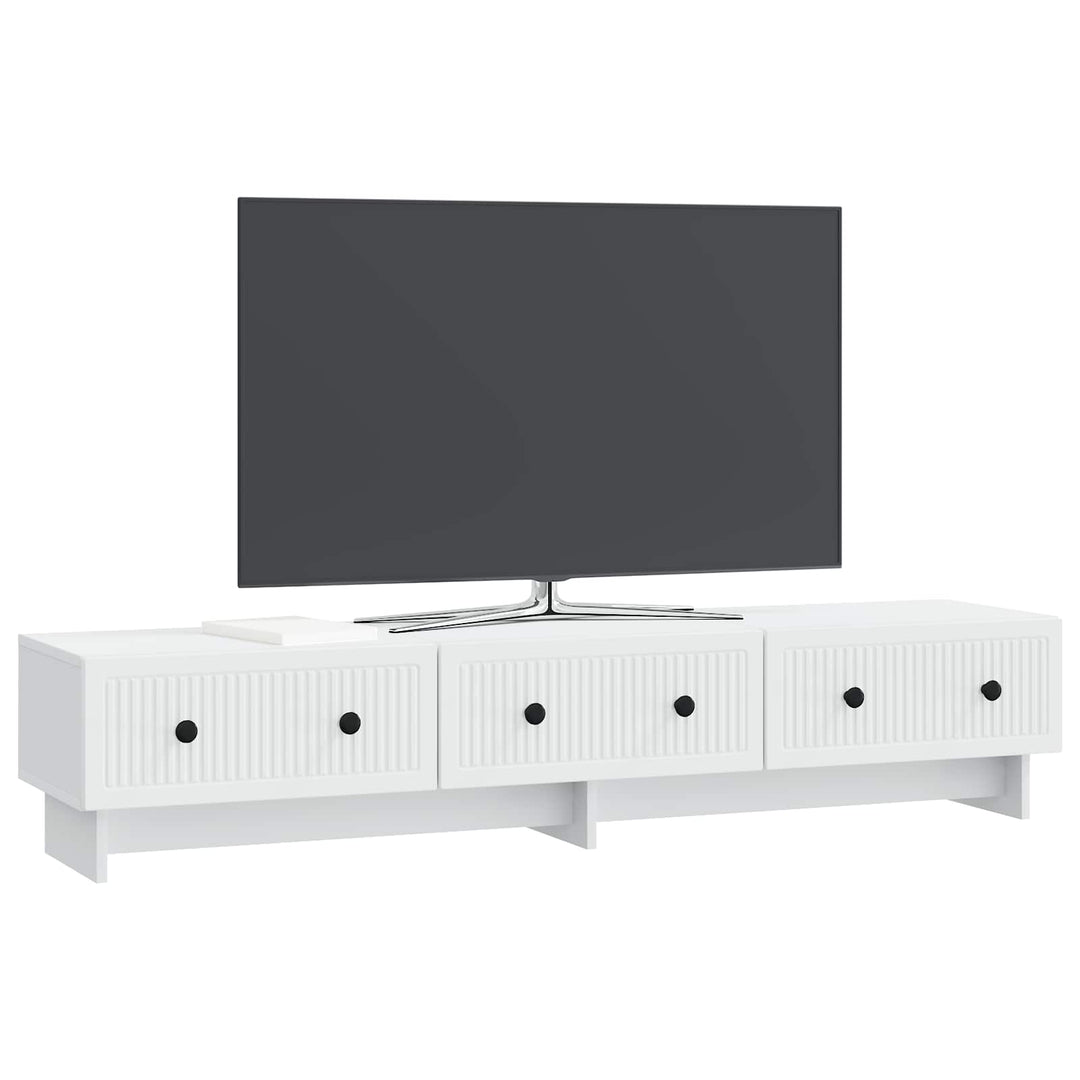 TV-skab med skuffe Hvid 147 x 34,5 x 30 cm Konstrueret træ