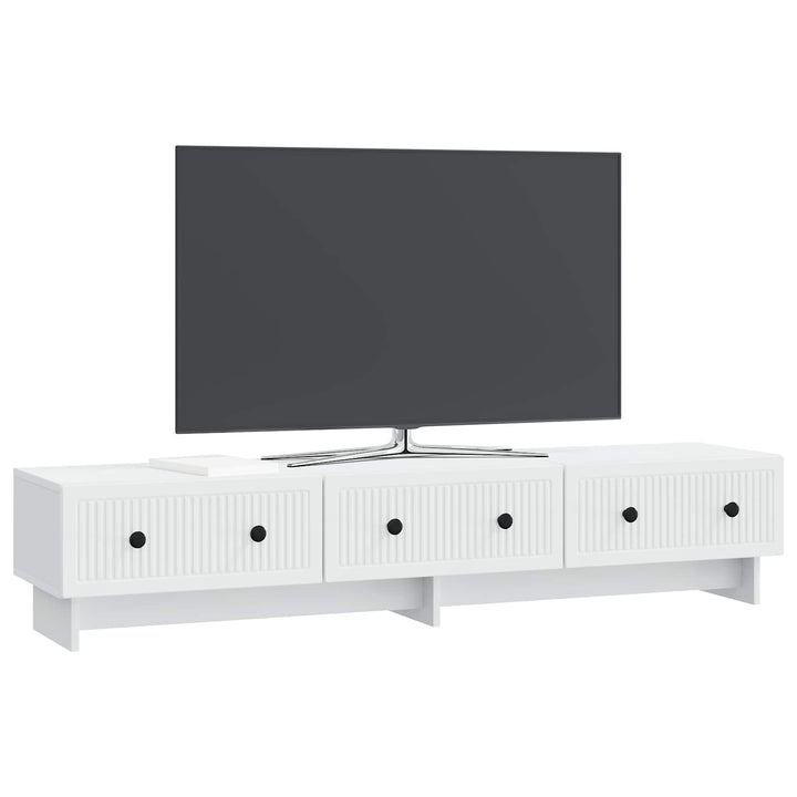 TV-skab med skuffe Hvid 147 x 34,5 x 30 cm Konstrueret træ