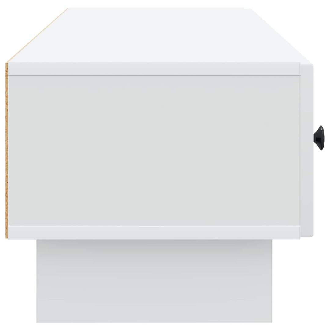TV-skab med skuffe Hvid 147 x 34,5 x 30 cm Konstrueret træ