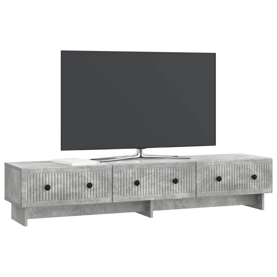 TV-skab med skuffe Betongrå 147 x 34,5 x 30 cm Konstrueret træ