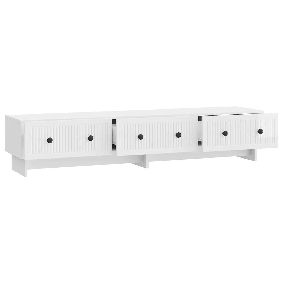 TV-skab 147 x 34,5 x 30 cm Hvid højglans Konstrueret træ