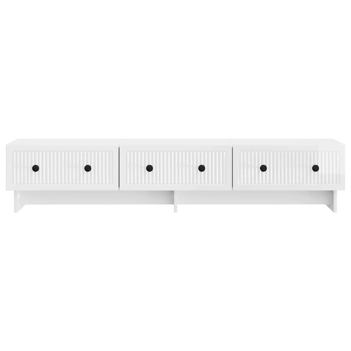 TV-skab Hvid højglans 147 x 34,5 x 30 cm Konstrueret træ
