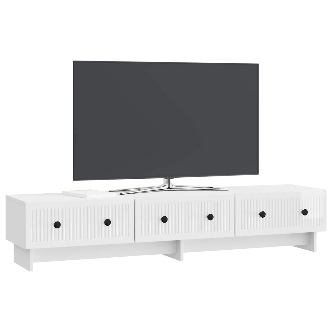 TV-skab 147 x 34,5 x 30 cm Hvid højglans Konstrueret træ